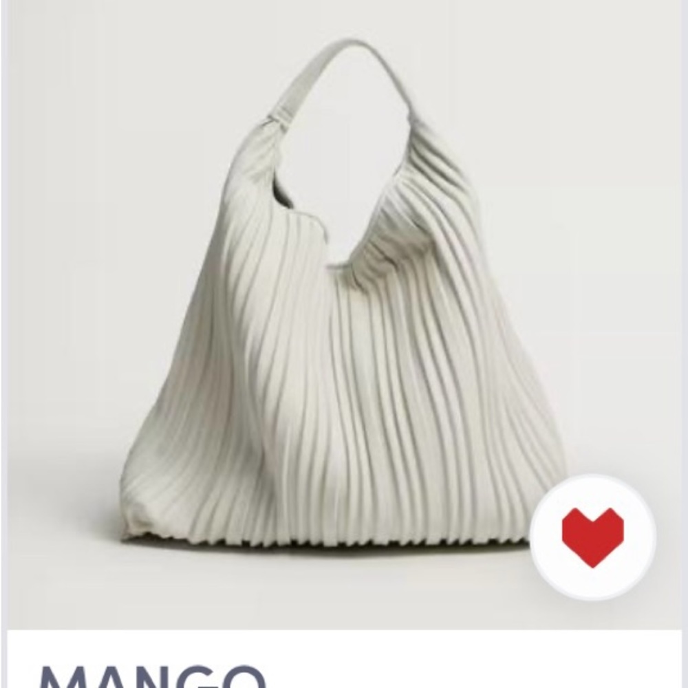 Mango White Pleated Women's Bag - Picture 1 of 6